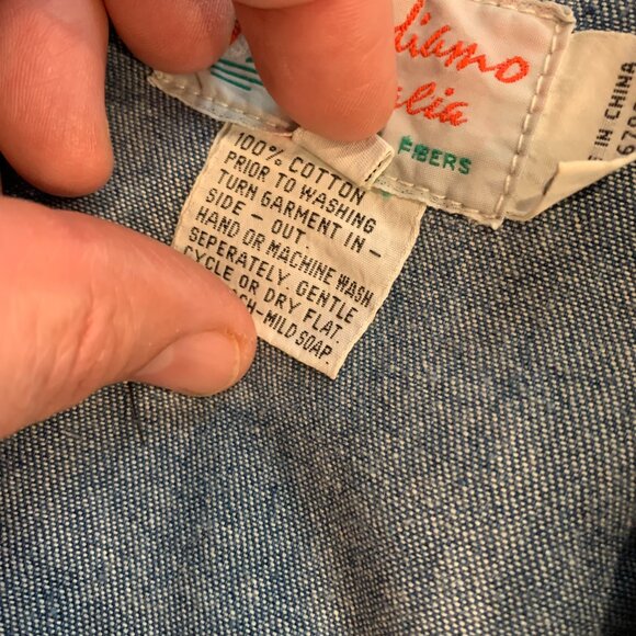 Andiamo Italia Rare Retro 1980's Jeweled Pearl Beading Denim-Size S RN 67926 - Picture 4 of 7